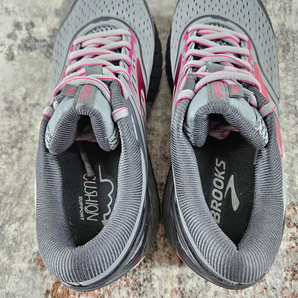 Brooks Ariel 18 Running Shoes Womens 9B Grey Pink 1202711B091 Training Sneakers - Picture 7 of 14